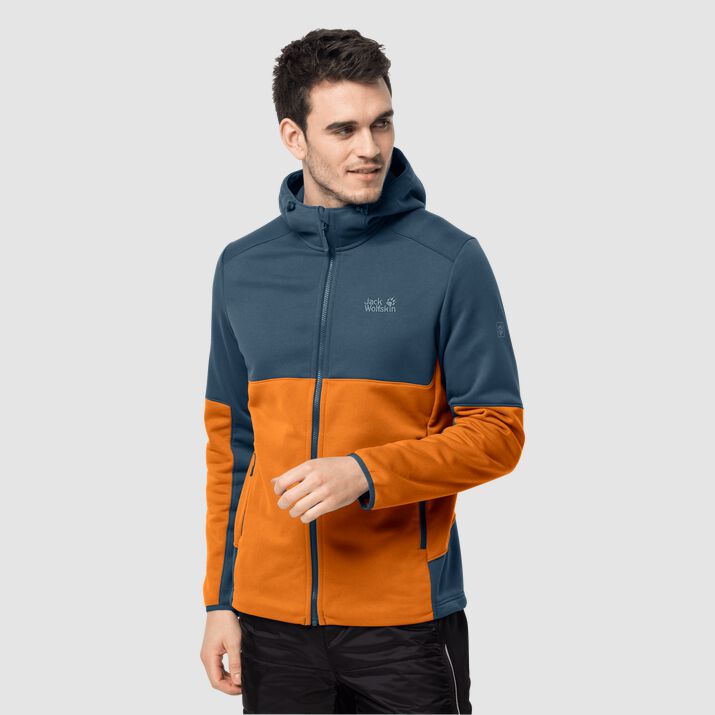 Chamarra Polar Jack Wolfskin Hydro Hooded 2 Hombre Naranjas Mexico-1347891